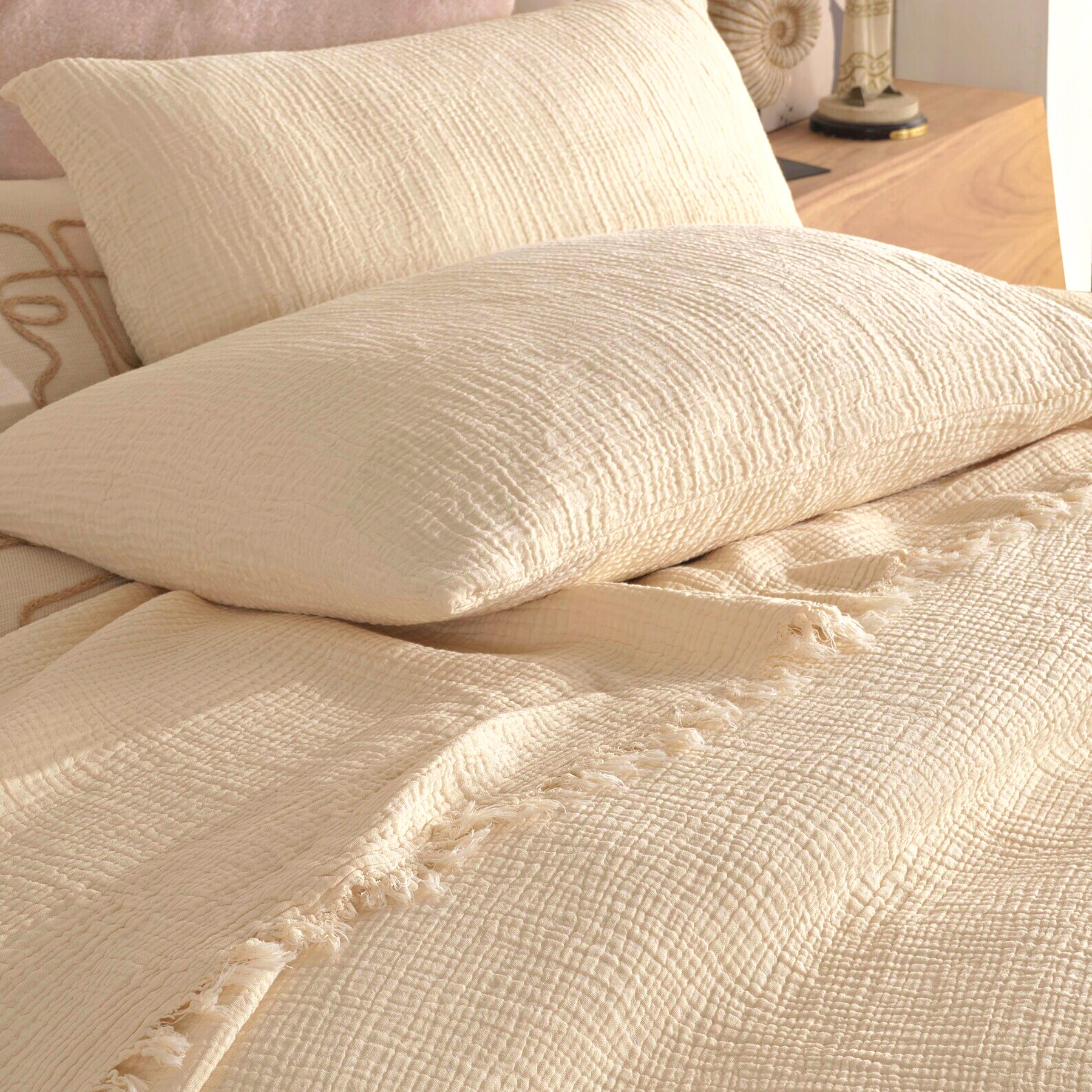 Natural King Size Muslin Blanket for Adults Soft and Breathable