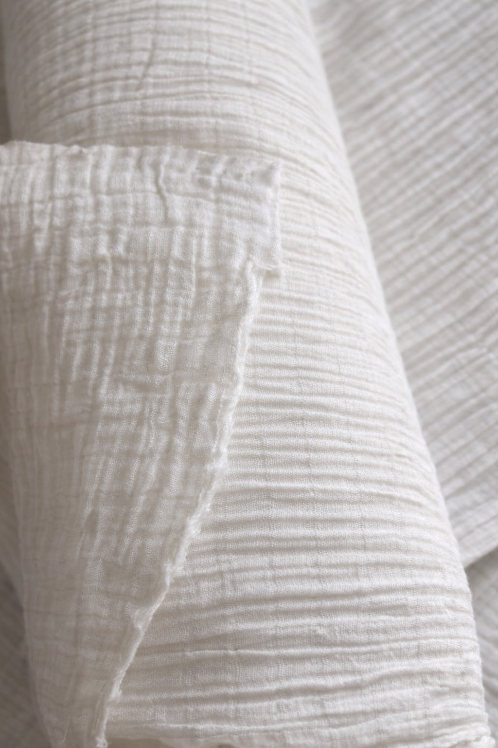 Undyed Crinkle Gauze Cotton Fabric | Dye-Ready for Natural Dyeing 1 yard