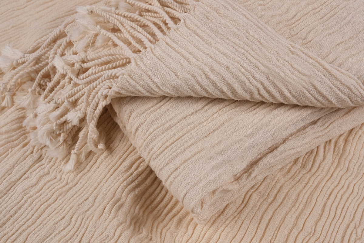 T6. Cotton Ecru Gauze Scarf