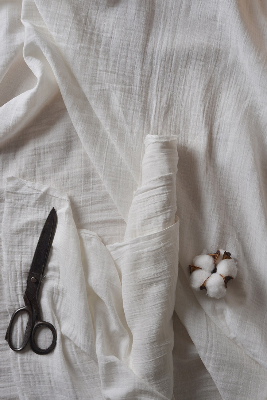 No.7 Mousseline Blanche | Tissu en mousseline double gaze