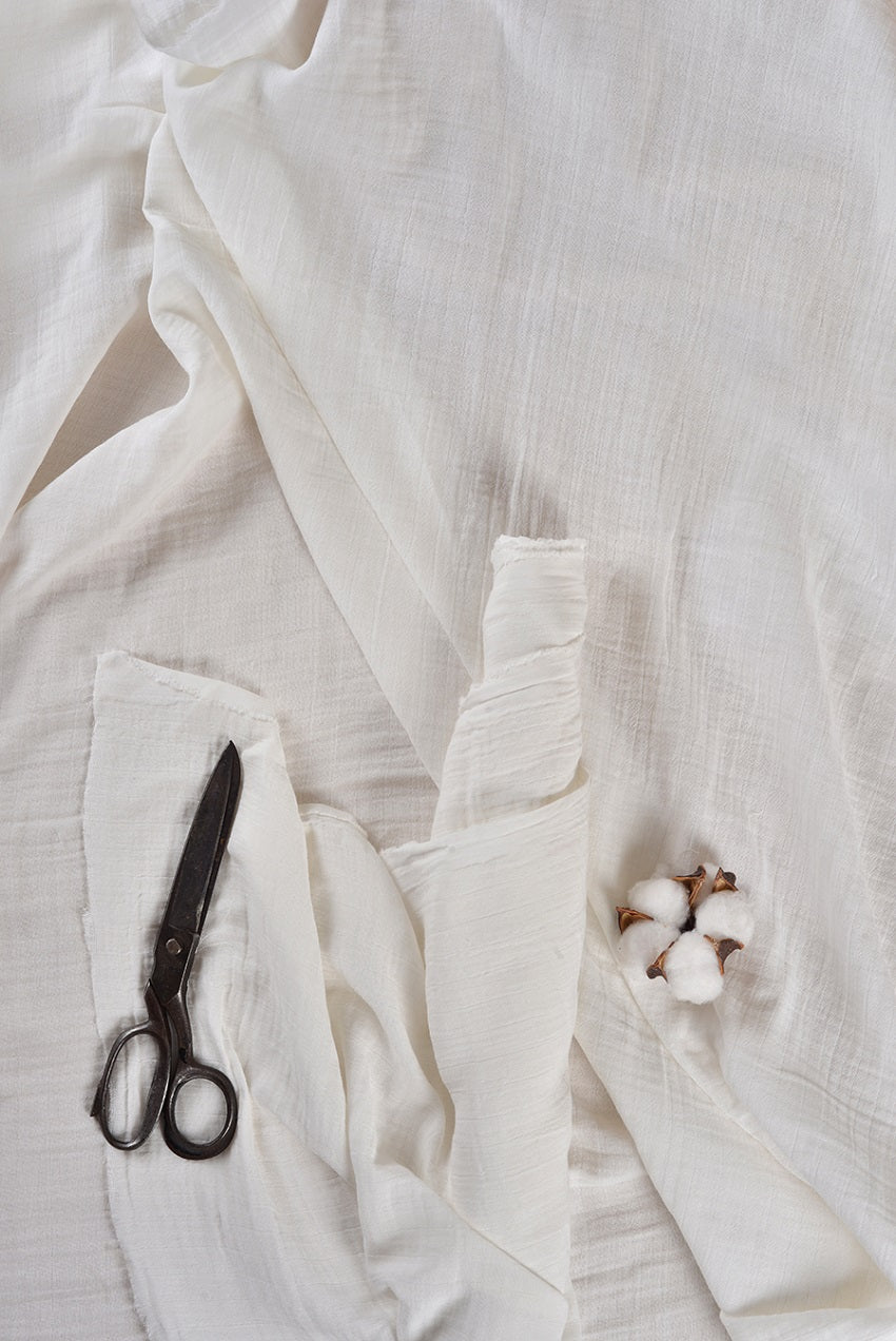 No.7 Mousseline Blanche | Tissu en mousseline double gaze