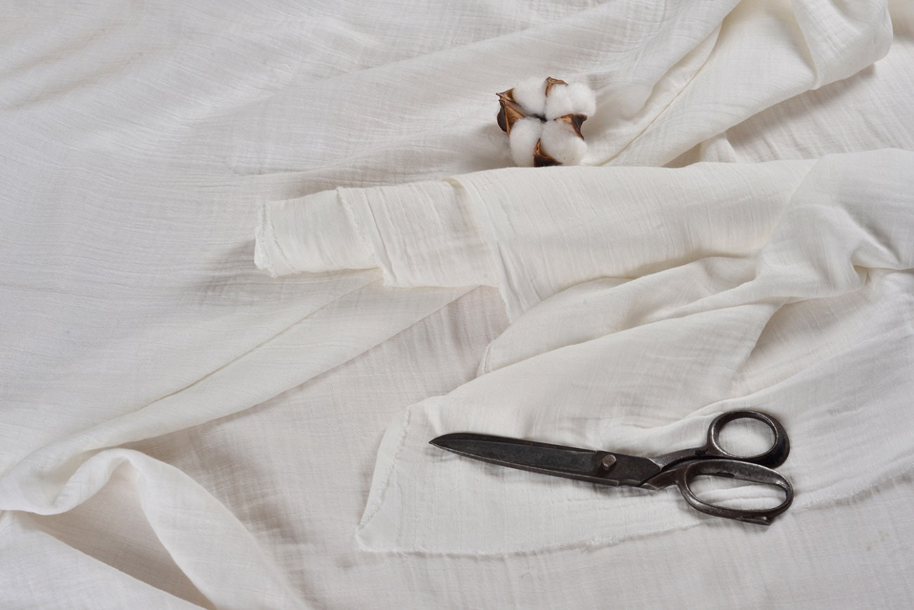 No.7 Mousseline Blanche | Tissu en mousseline double gaze