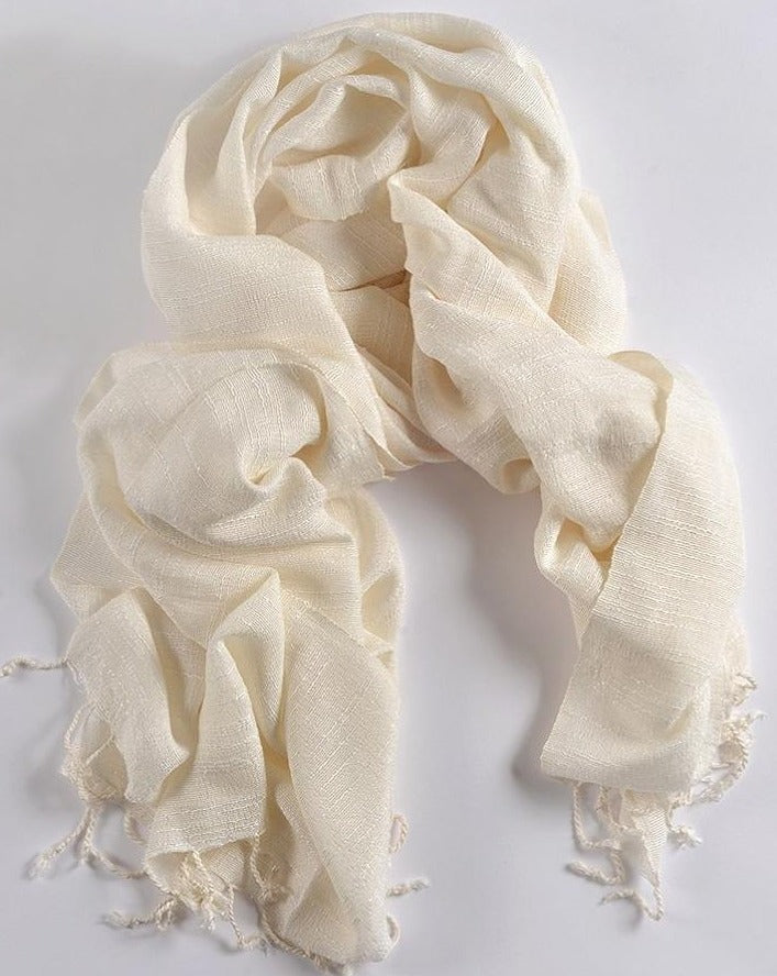 Open Weave Cotton Scarf - Natural, Thailand - Women's Peace Collection