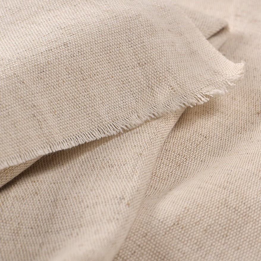 Pure white 100% linen fabric