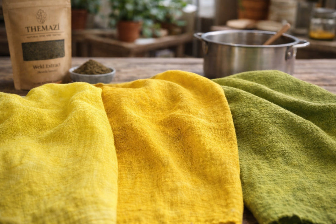 Weld Powder (Reseda luteola): Natural Yellow Dye Guide + 3 Shade Recipes