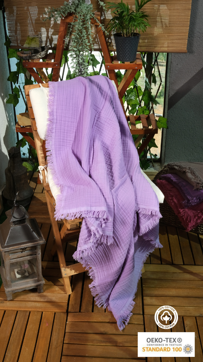 Muslin Baby Blanket - Lilac Color