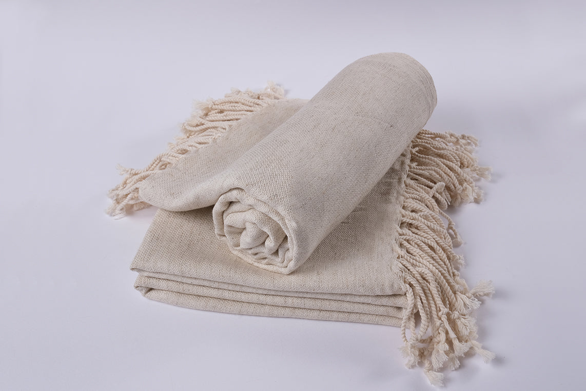 T-4  Undyed Cotton & Linen Peshtemal for Natural Dyeing – Handwoven