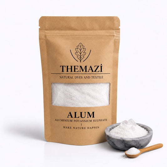 themazi Alum Mordant packaging – aluminium potassium sulphate mordant for natural dyeing
