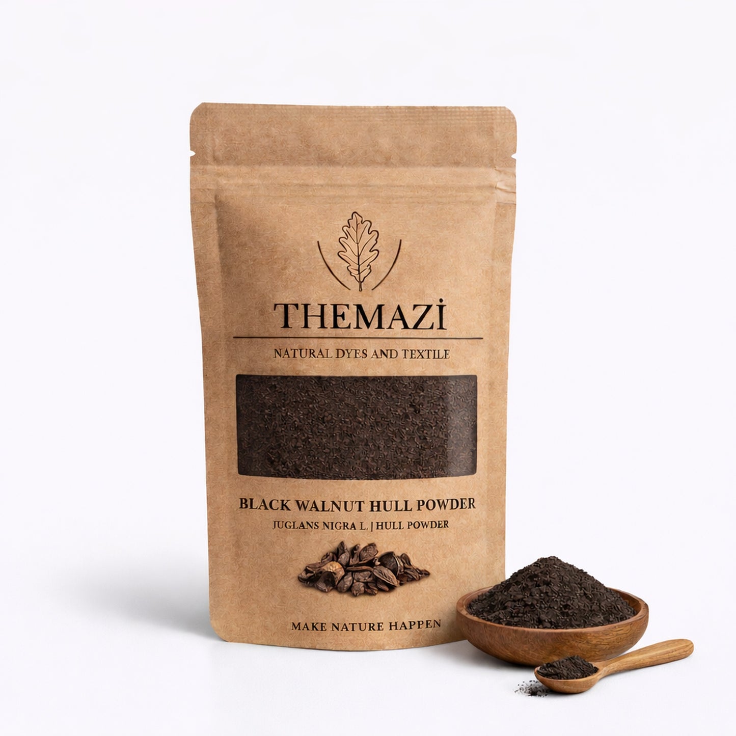 Black walnut hull powder natural dye packaging – TheMazi
