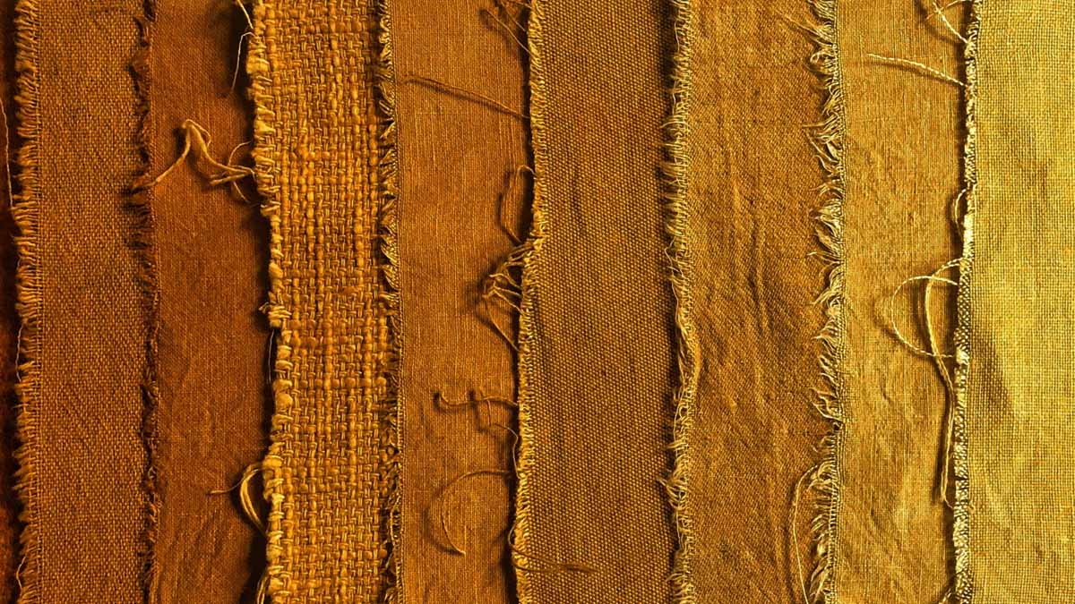 Cotton fabric dyed with buckthorn seeds – warm natural yellow shades