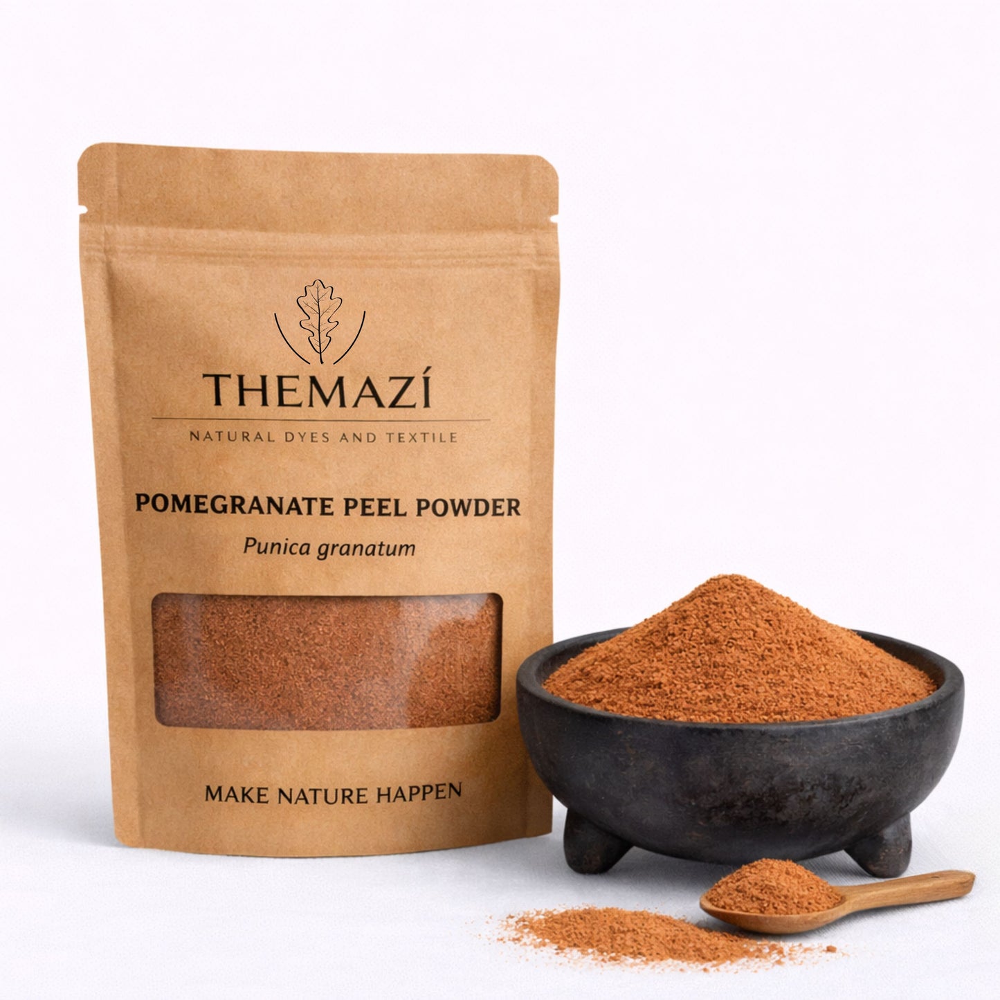 TheMazi pomegranate peel powder natural dye packaging (Punica granatum)