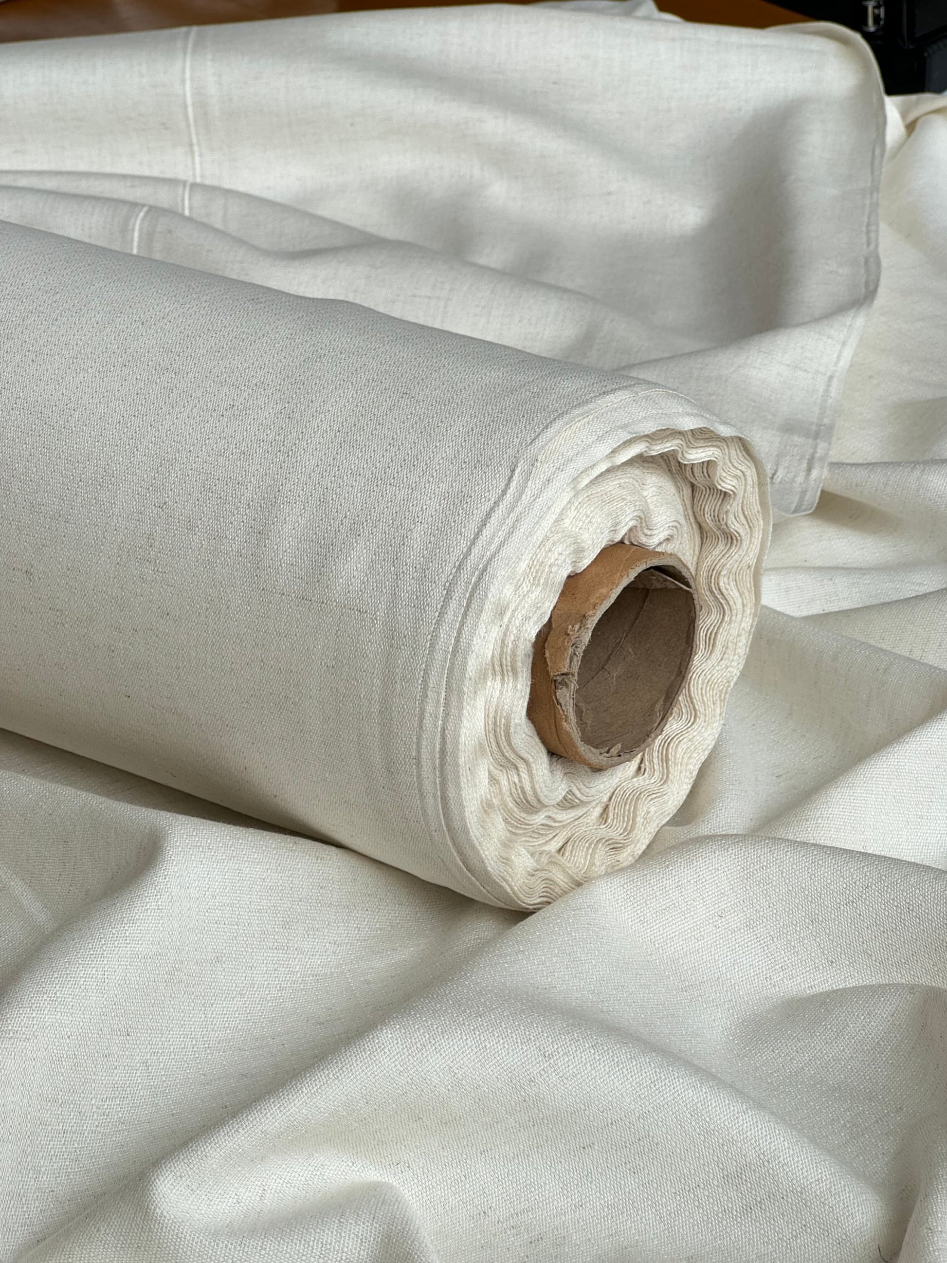 Undyed Ribbed Cotton Linen Blend Fabric | By the Yard | 150 cm Wide 2 Yard | 183 cm Undyed Ribbed Cotton Linen Blend Fabric | By the Yard | 150 cm Wide 2 Yard | 183 cm