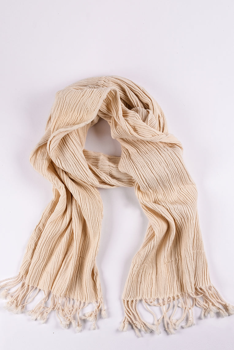 Undyed cotton linen peshtemal displayed on a white background, natural and ready for use or natural dyeing
