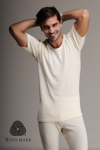 T-shirt à manches courtes 100 % laine mérinos Homme