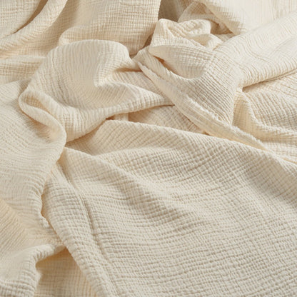 100% Organic Cotton Muslin Fabric - Natural - By The Yard