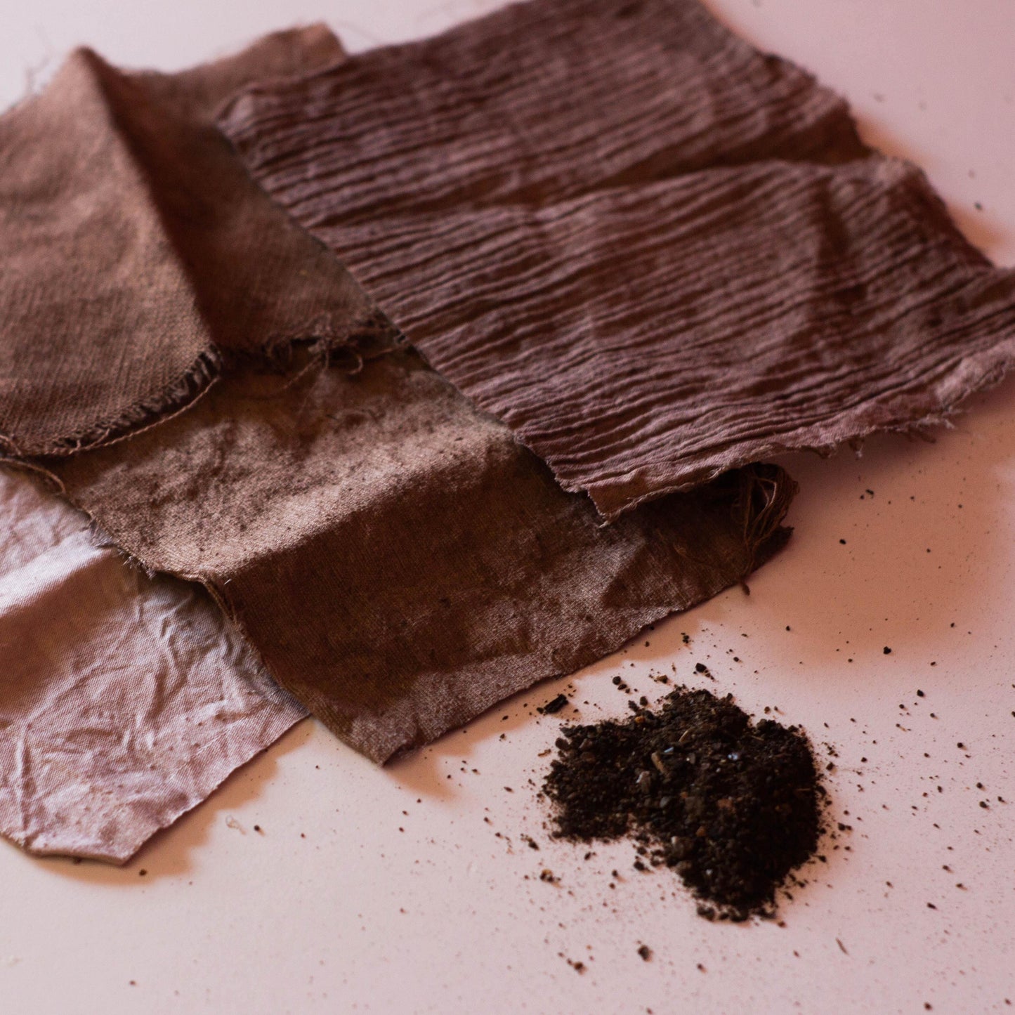Close-up of black walnut hull powder for natural dyeing