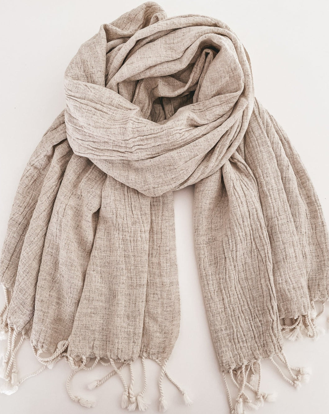 T5. Linen & Cotton Scarf, Gauzed and Soft