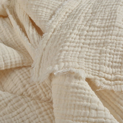 Close-up of undyed cotton muslin prepared for natural dye application